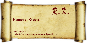 Remes Keve névjegykártya